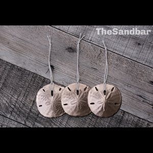 Rose Gold Ornament Set of 3 - Metallic Sand Dollar Ornament Gift Set